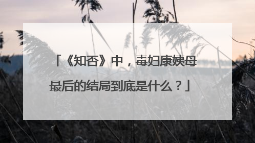 《知否》中，毒妇康姨母最后的结局到底是什么？