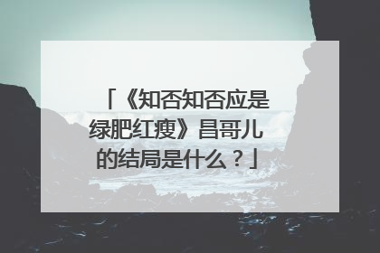 《知否知否应是绿肥红瘦》昌哥儿的结局是什么？
