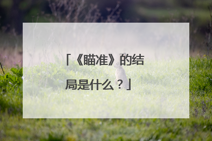 《瞄准》的结局是什么？