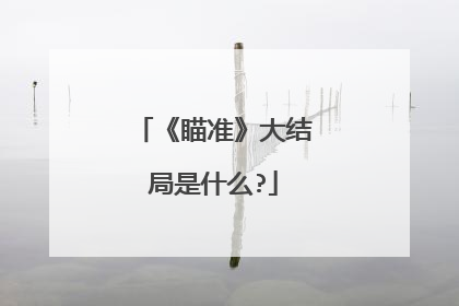 《瞄准》大结局是什么?