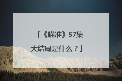 《瞄准》57集大结局是什么？