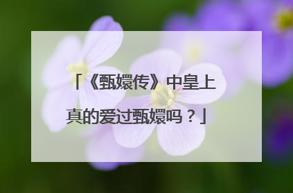 《甄嬛传》中皇上真的爱过甄嬛吗?