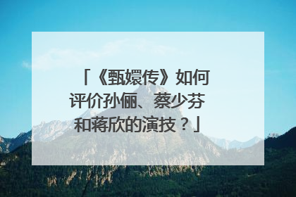 《甄嬛传》如何评价孙俪、蔡少芬和蒋欣的演技?