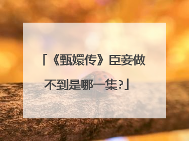 《甄嬛传》臣妾做不到是哪一集?