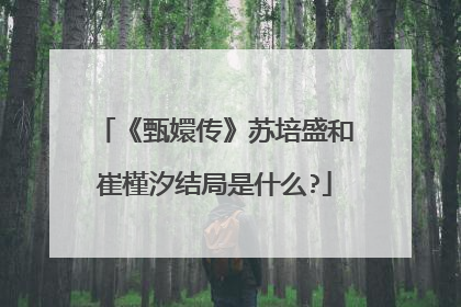 《甄嬛传》苏培盛和崔槿汐结局是什么?