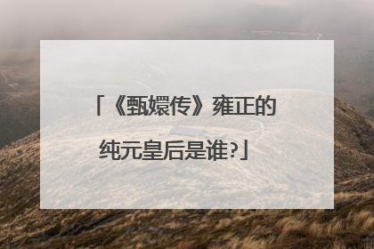 《甄嬛传》雍正的纯元皇后是谁?