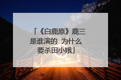 《白鹿原》鹿三是谁演的 为什么要杀田小娥