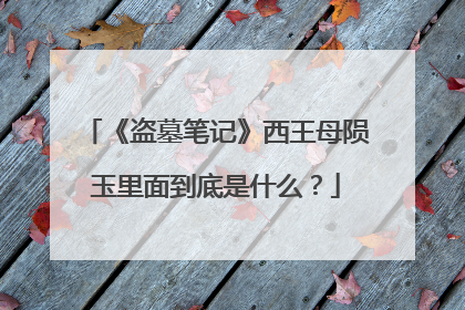 《盗墓笔记》西王母陨玉里面到底是什么?