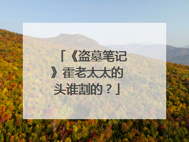 《盗墓笔记》霍老太太的头谁割的?
