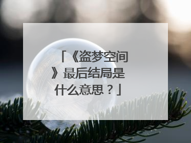 《盗梦空间》最后结局是什么意思?