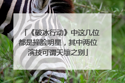 《破冰行动》中这几位都是撞脸明星，其中两位演技可谓天壤之别