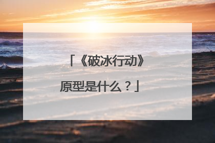 《破冰行动》原型是什么？