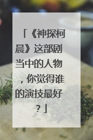 《神探柯晨》这部剧当中的人物,你觉得谁的演技最好?