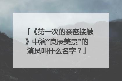 《第一次的亲密接触》中演“良辰美景”的演员叫什么名字？