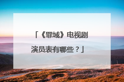 《罪域》电视剧演员表有哪些？