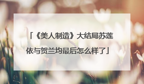 《美人制造》大结局苏莲依与贺兰均最后怎么样了