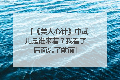 《美人心计》中武儿是谁来着?我看了后面忘了前面