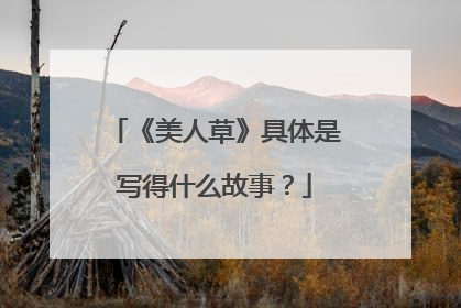 《美人草》具体是写得什么故事?