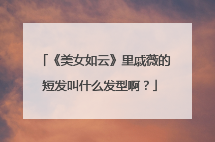 《美女如云》里戚薇的短发叫什么发型啊?