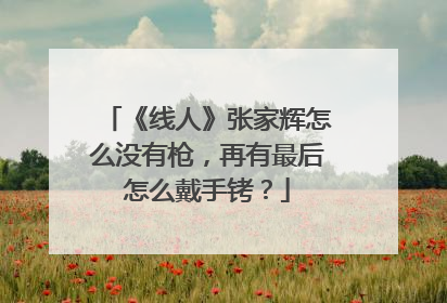 《线人》张家辉怎么没有枪，再有最后怎么戴手铐？
