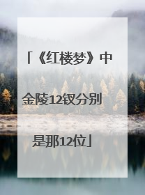 《红楼梦》中金陵12钗分别是那12位