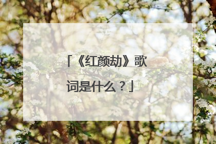 《红颜劫》歌词是什么?