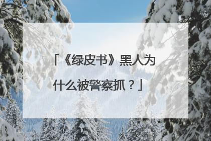 《绿皮书》黑人为什么被警察抓?