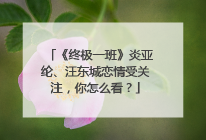 《终极一班》炎亚纶、汪东城恋情受关注,你怎么看?