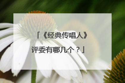 《经典传唱人》评委有哪几个?