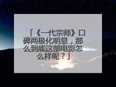 《一代宗师》口碑两极化明显，那么到底这部电影怎么样呢？