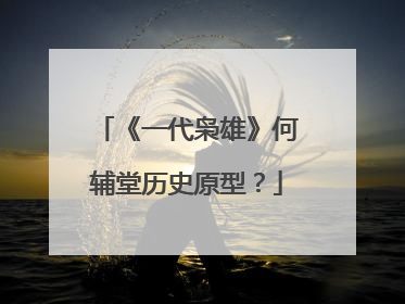 《一代枭雄》何辅堂历史原型？