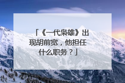 《一代枭雄》出现胡前宽,他担任什么职务?
