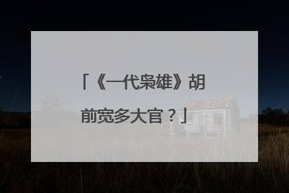 《一代枭雄》胡前宽多大官?