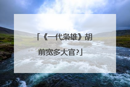 《一代枭雄》胡前宽多大官?