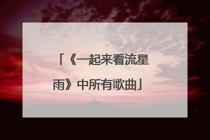 《一起来看流星雨》中所有歌曲