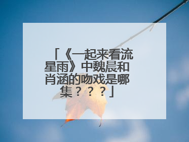 《一起来看流星雨》中魏晨和肖涵的吻戏是哪集？？？