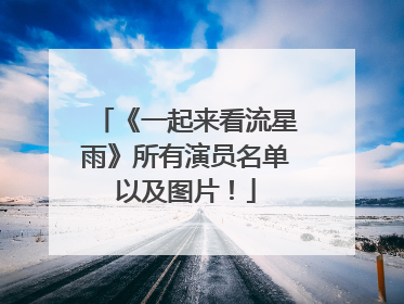 《一起来看流星雨》所有演员名单以及图片！