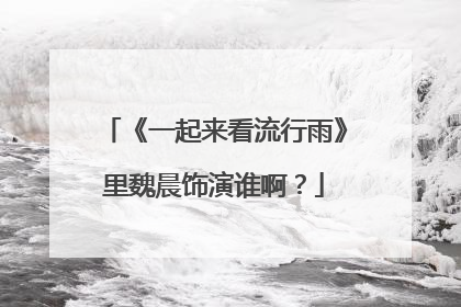 《一起来看流行雨》里魏晨饰演谁啊?