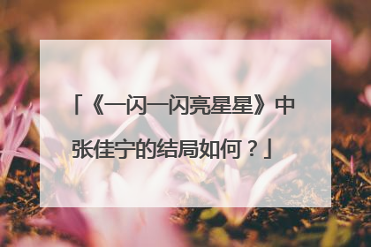 《一闪一闪亮星星》中张佳宁的结局如何？