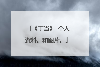 《丁当》 个人资料。和图片。
