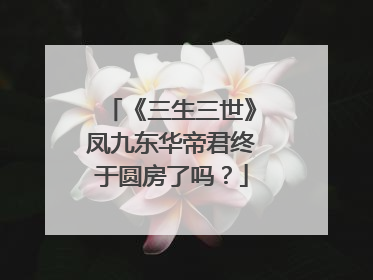 《三生三世》凤九东华帝君终于圆房了吗?