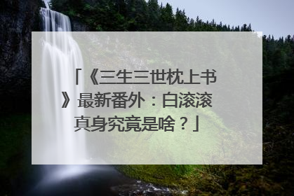 《三生三世枕上书》最新番外:白滚滚真身究竟是啥?