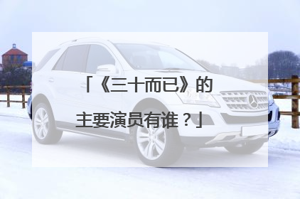 《三十而已》的主要演员有谁?