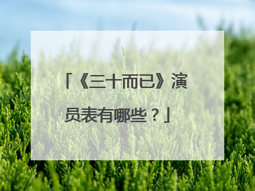 《三十而已》演员表有哪些？