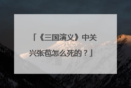 《三国演义》中关兴张苞怎么死的?