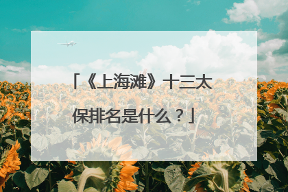 《上海滩》十三太保排名是什么?