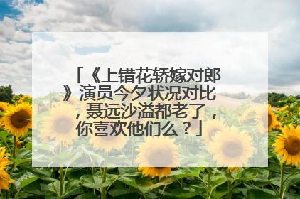《上错花轿嫁对郎》演员今夕状况对比，聂远沙溢都老了，你喜欢他们么？
