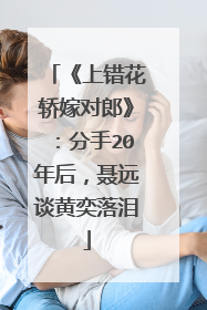 《上错花轿嫁对郎》:分手20年后,聂远谈黄奕落泪