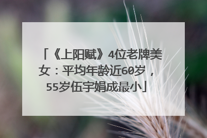 《上阳赋》4位老牌美女：平均年龄近60岁，55岁伍宇娟成最小