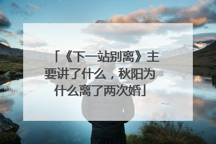 《下一站别离》主要讲了什么,秋阳为什么离了两次婚